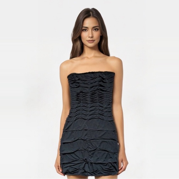 Paradise Black Strapless Bodycon Tube Dress - Size Large - Picture 3 of 15